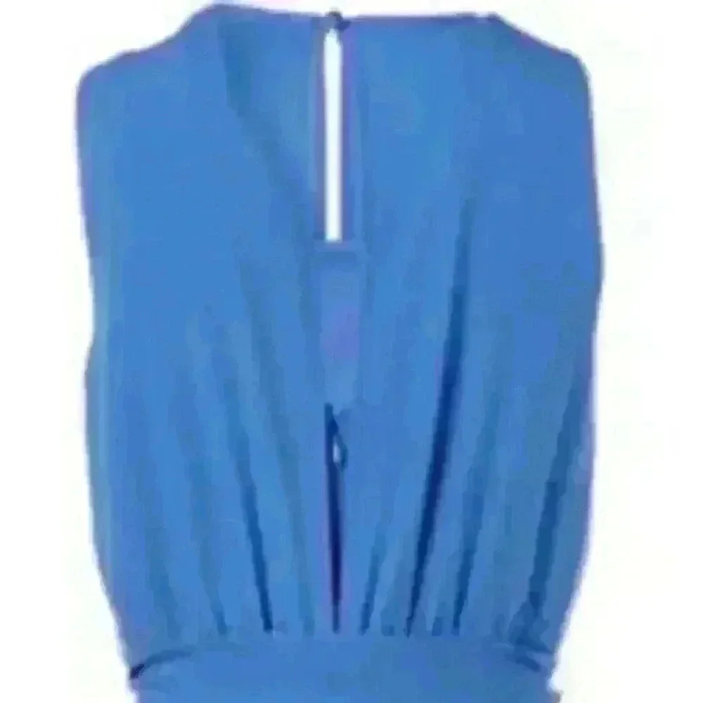 Nine West Blue Sleeveless Jumpsuit with Cropped Wide-Leg - Picture 2 of 3